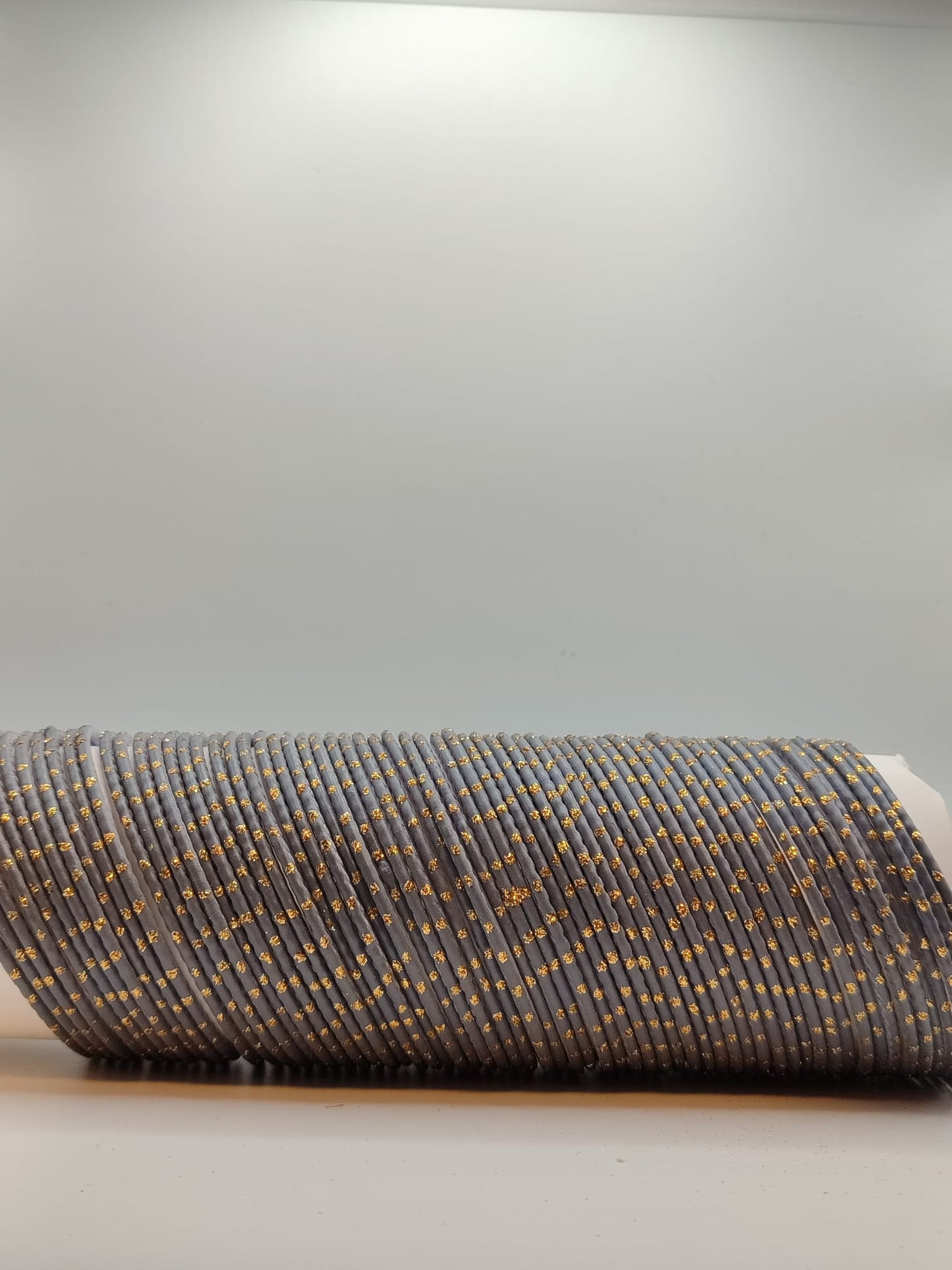 Gold grey crystal bangles