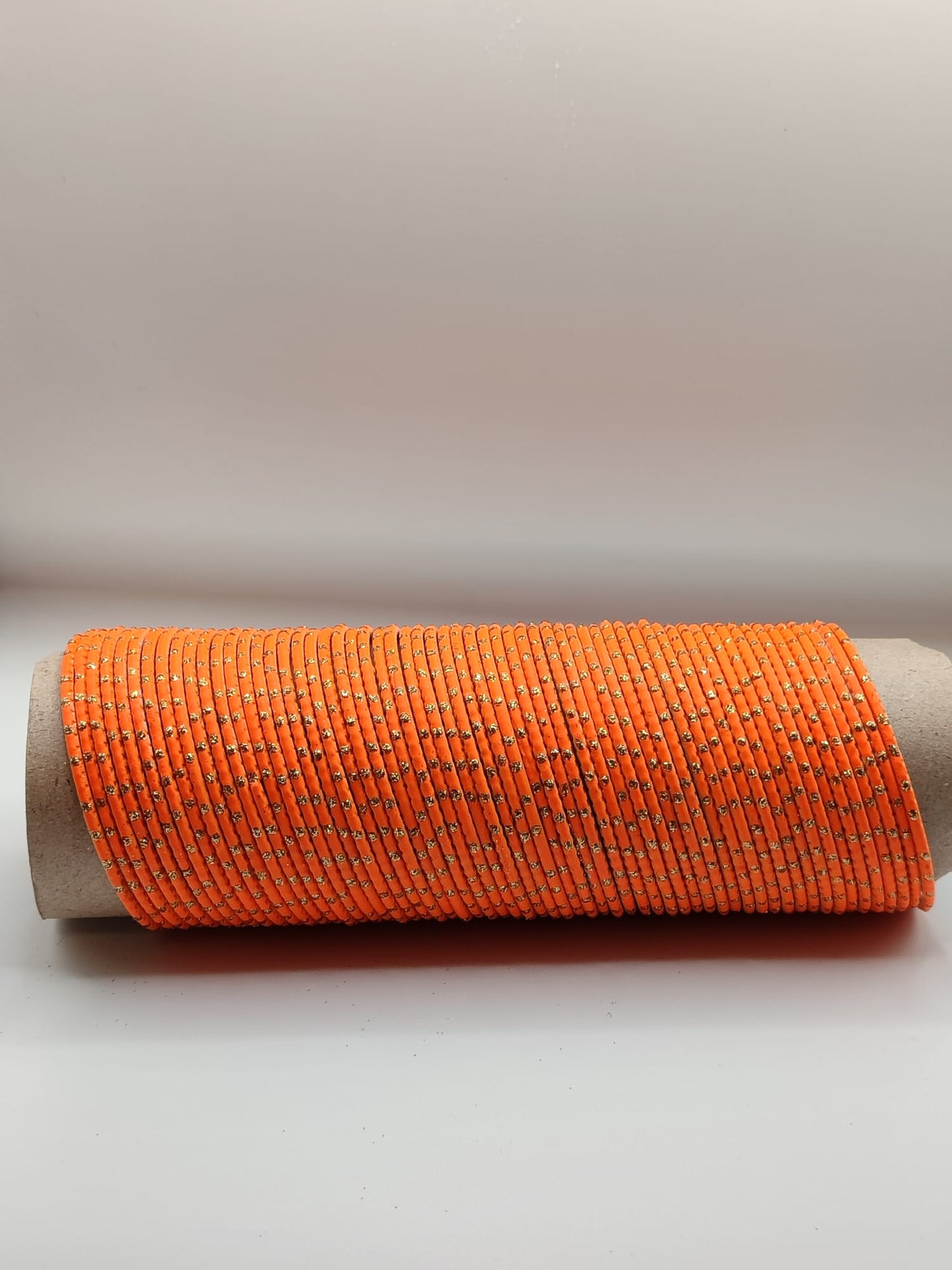 Orange gold crystal bangles