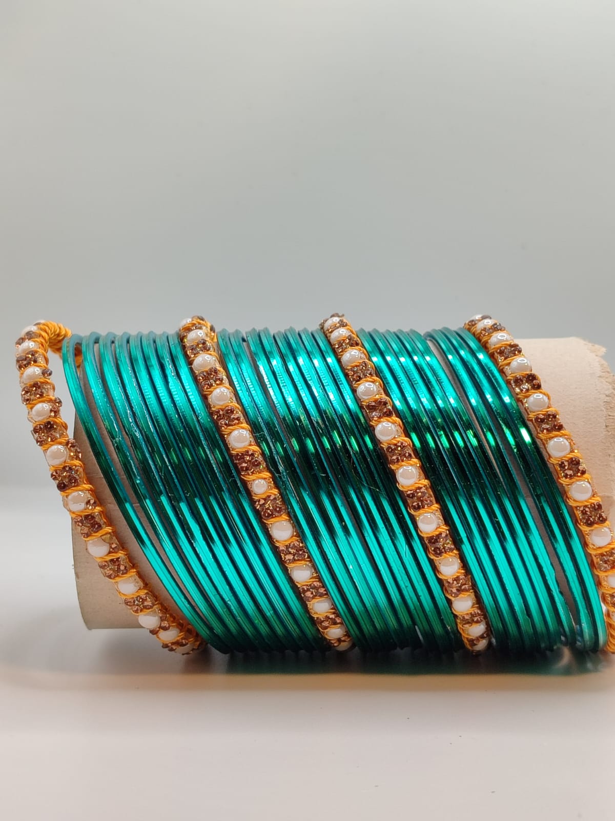 Green gold bangles set