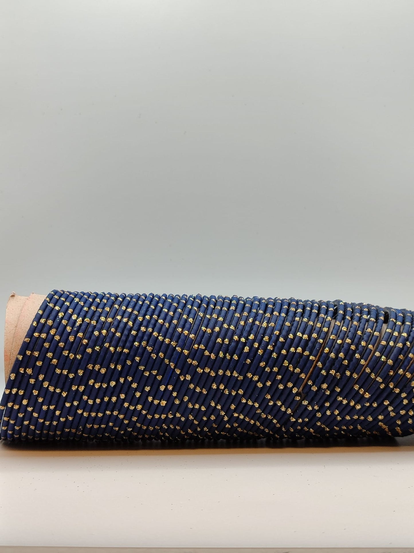 Navy blue gold crystal bangles