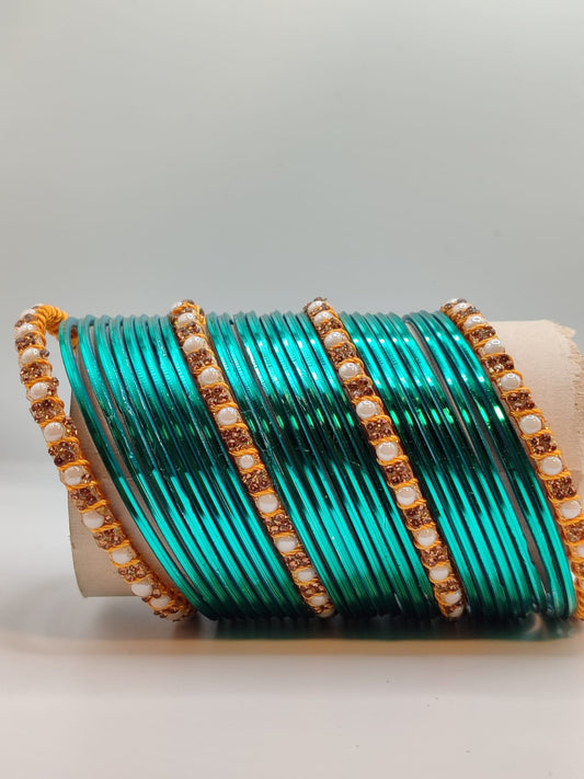 Green gold bangles set