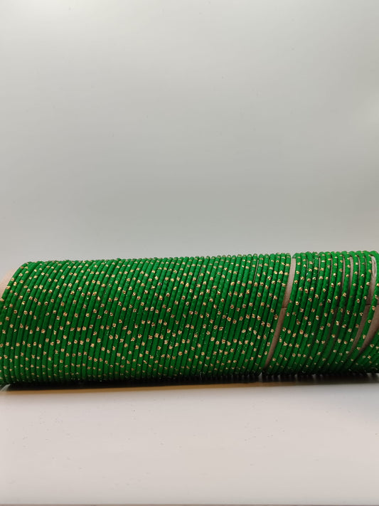 Gold green bangles