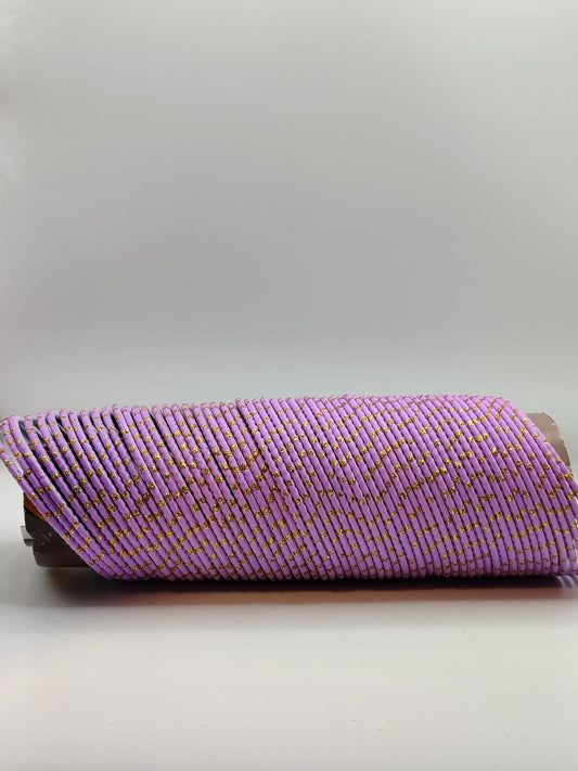 Purple gold crystal bangles